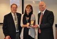 photo DC of Aviation Steve Hatter, Trudy Wassel, TSAIA Airport Manager John Parrott