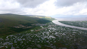 Overview of Scammon Bay, Scammon Bay Airport, and the Kun River