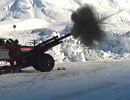 105mm Howitzer firing