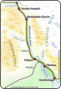 map of the Glenn Highway