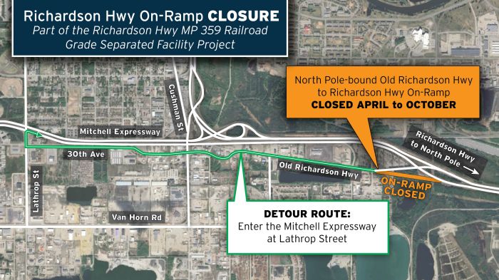 Detour Route:  On-ramp closed from Old Rich.  Access using Lathrop or earlier.